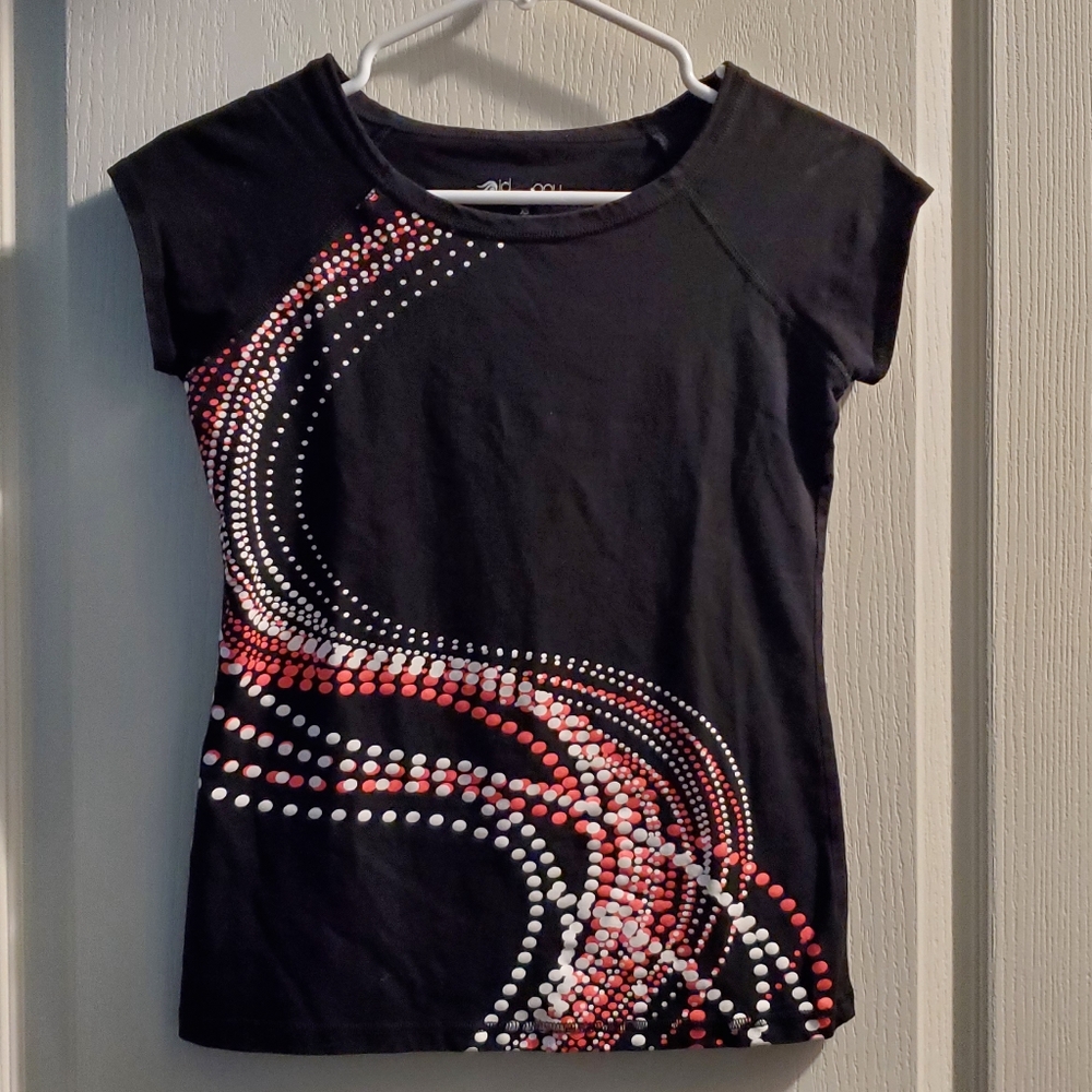 Idealogy Activewear Black Shirt with Dots